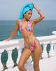 Immagine di Cerry Bikini Top in Blurred Flower Blu e Rosa