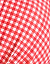 Gingham rosso con bordi a picot