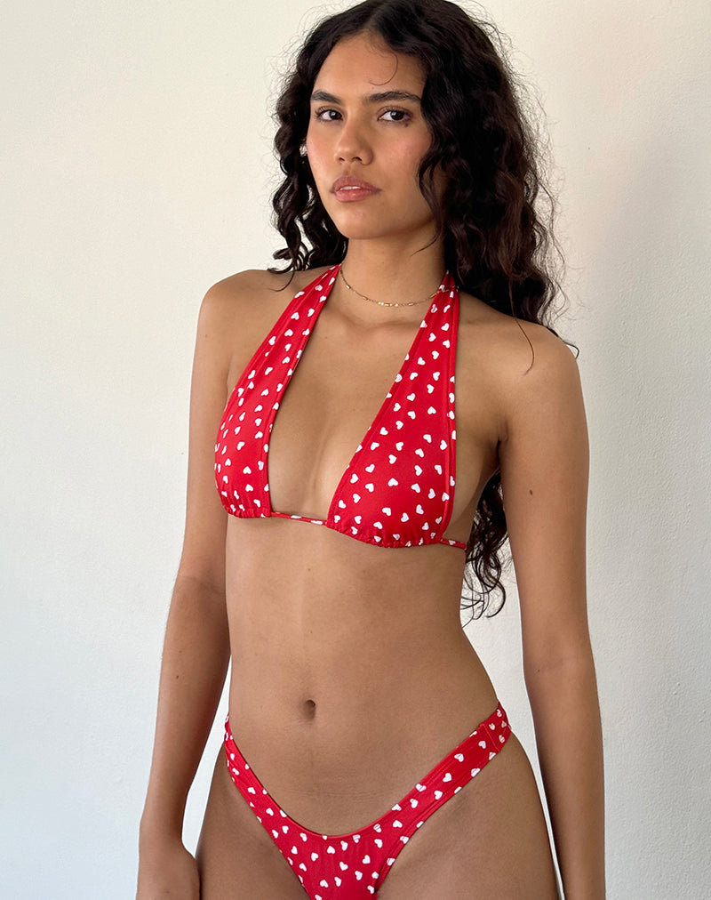 Immagine di Cerry Bikini Top in Rosso Bianco Cuore