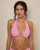Immagine di Cerry Bikini Top in spugna a righe rosa