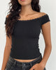 Immagine di Chacha Top in pizzo nero a costine