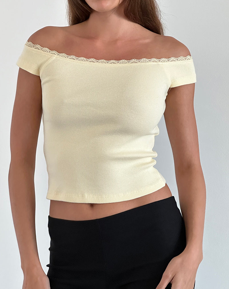 Immagine di Chacha Top in pizzo a coste Buttercream