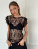 Immagine di Champel Top in pizzo Wild Rose Nero
