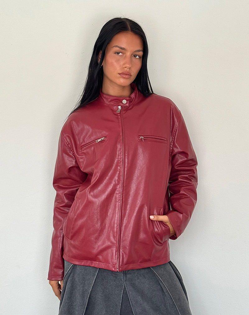 Giacca Charlize Moto in rosso PU