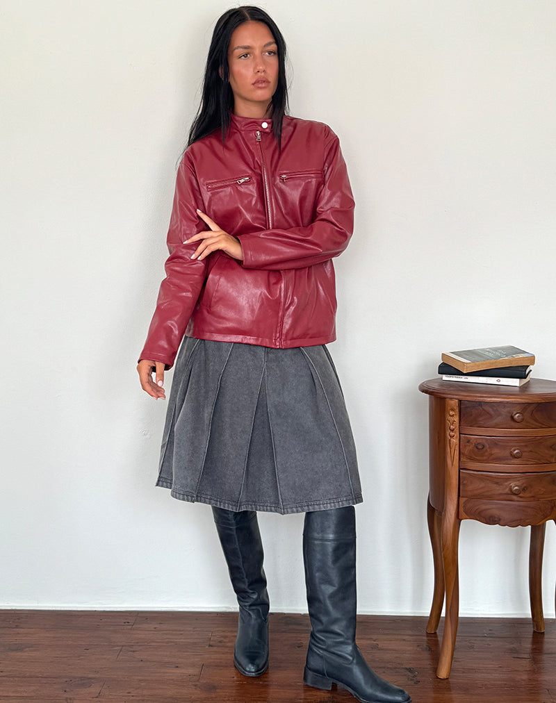 Giacca Charlize Moto in rosso PU