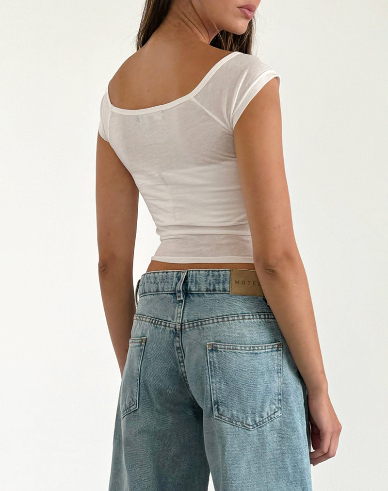 Immagine di Roomy Jeans extra larghi a vita bassa in blu lavato verde