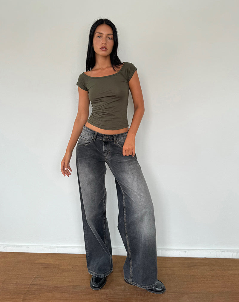 Immagine di Charya Off The Shoulder Top in Olive
