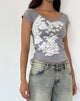 Immagine di Charya Top off the shoulder in pizzo floreale grigio