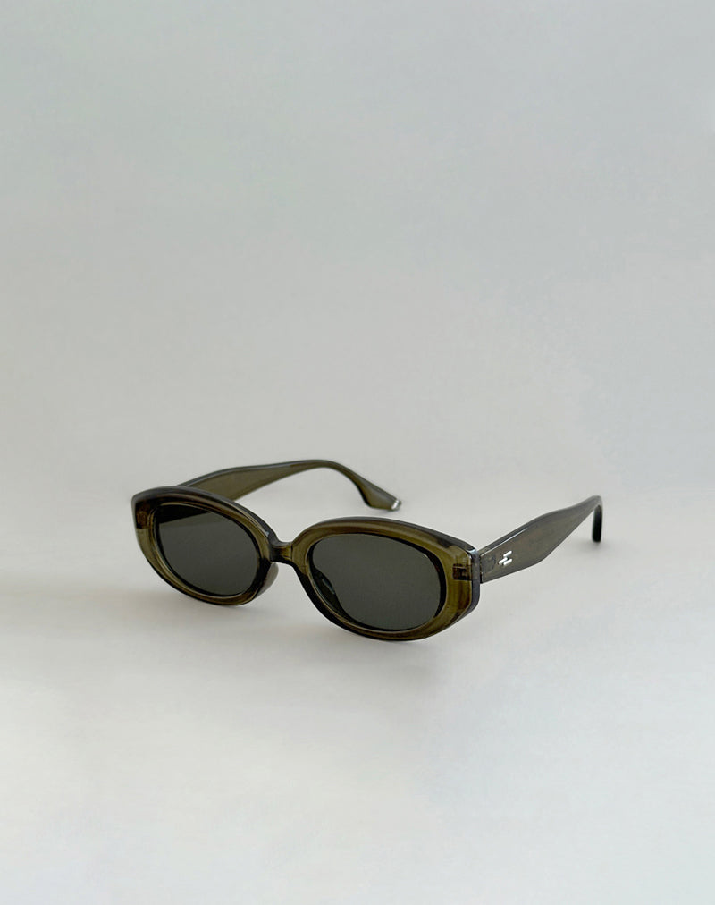 Immagine degli occhiali da sole Chelonia Oval in Dark Olive