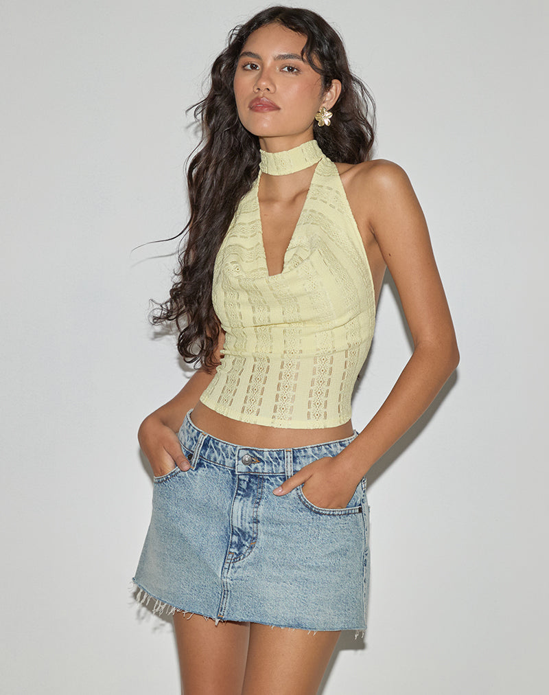 Top Chupa in pizzo Broderie Flower Lemon
