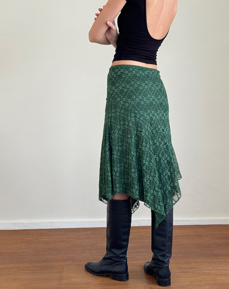 Immagine di Cinta Midi Skirt in pizzo rosa canina salvia