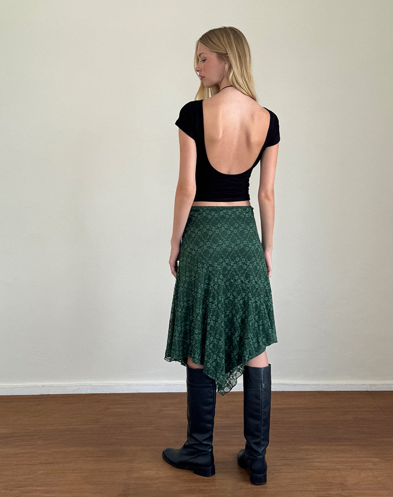 Immagine di Cinta Midi Skirt in pizzo rosa canina salvia