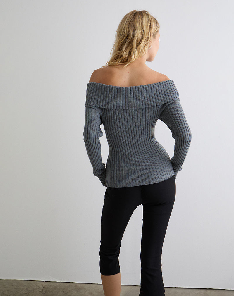Immagine di Circe - Maglia Bardot in Grigio