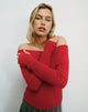 Immagine di Circe Off-Shoulder Maglia a maniche lunghe in rosso