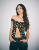 Immagine di Citra Bardot Frill Top in Buttercup Nero Giallo