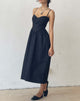 Immagine di Clementine Corset Midi Dress in Popeline nero