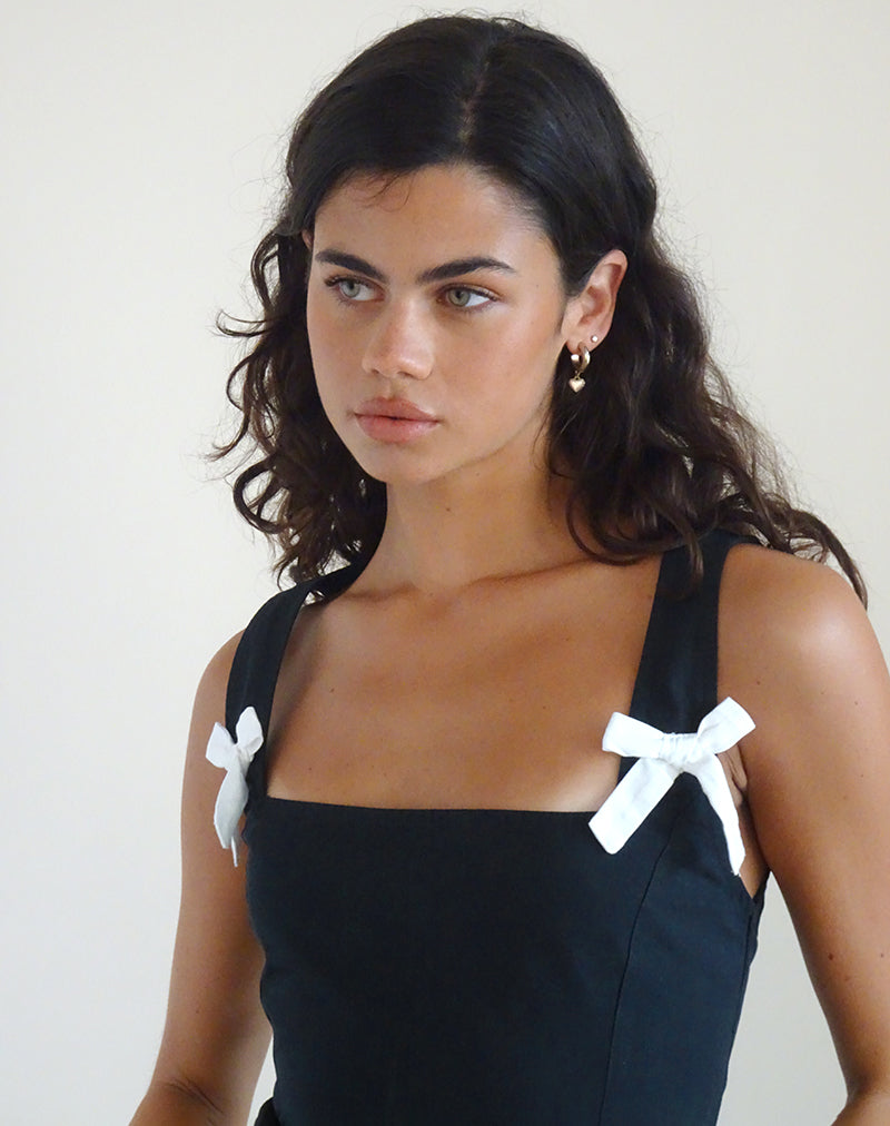 Immagine di Clesiel Vestito midi in scarpe da tip-tap con fiocchi bianco sporco