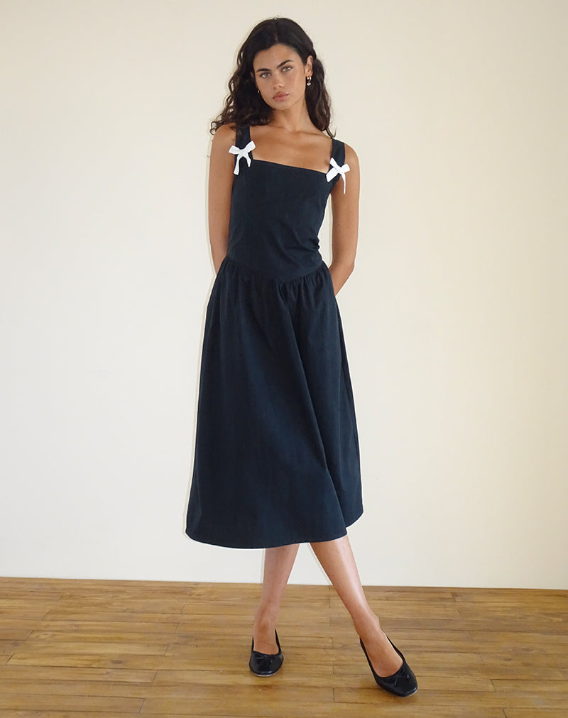 Immagine di Clesiel Vestito midi in scarpe da tip-tap con fiocchi bianco sporco
