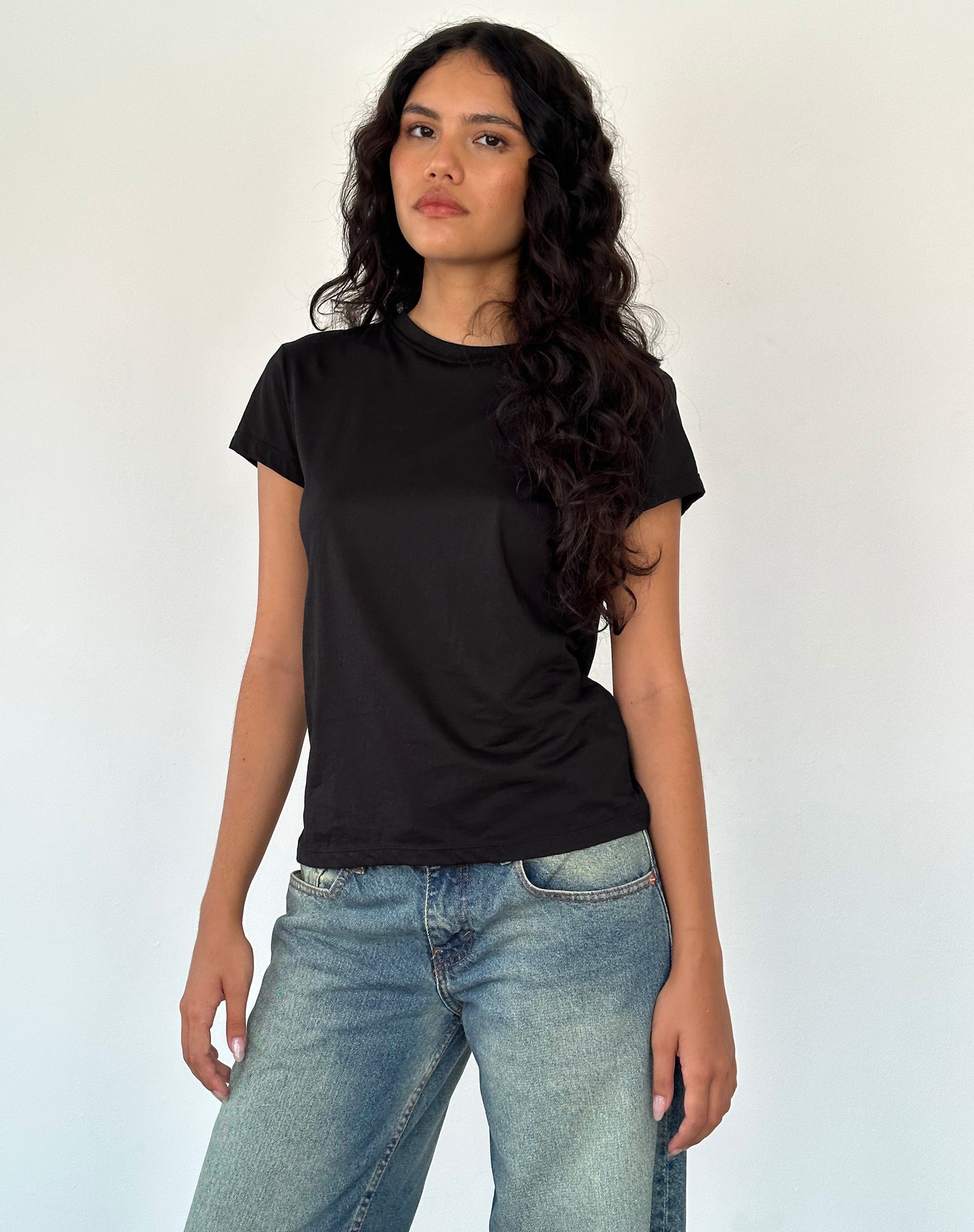 Immagine di Clio Baggy Tee in jersey di tessuto nero