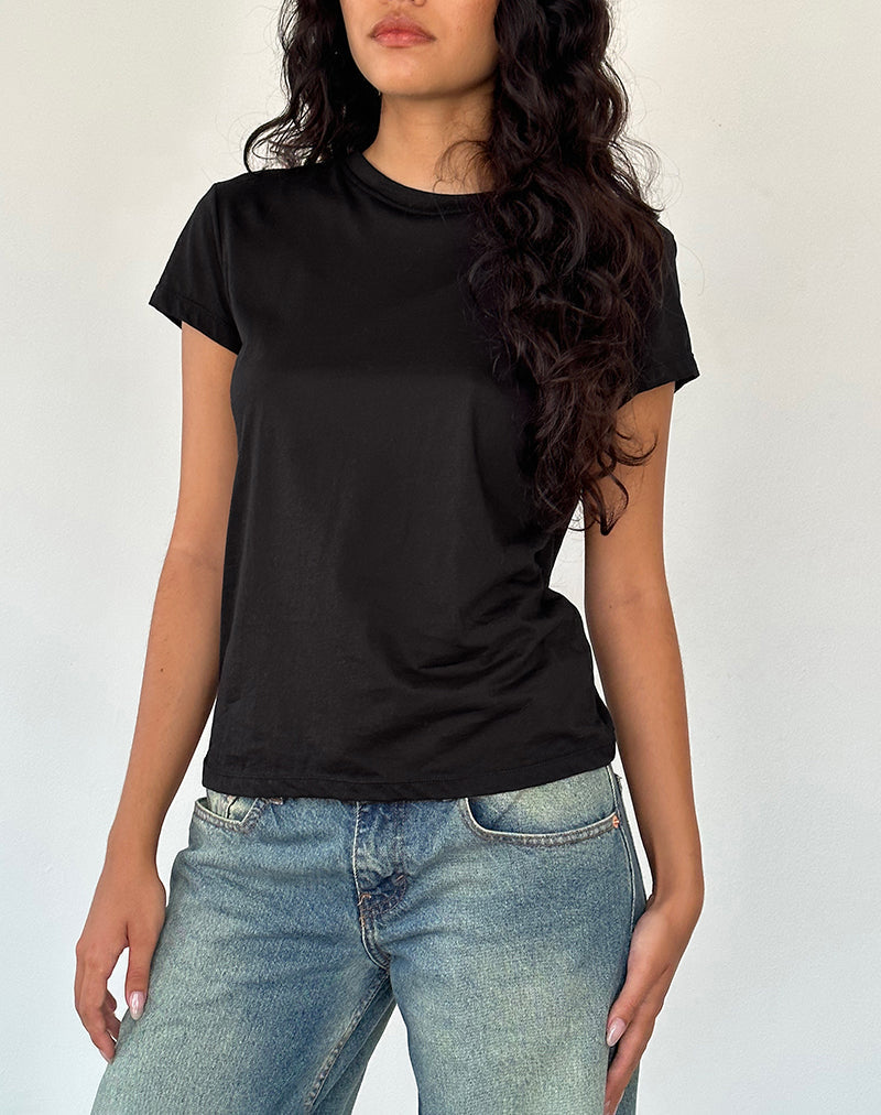 Immagine di Clio Baggy Tee in jersey di tessuto nero
