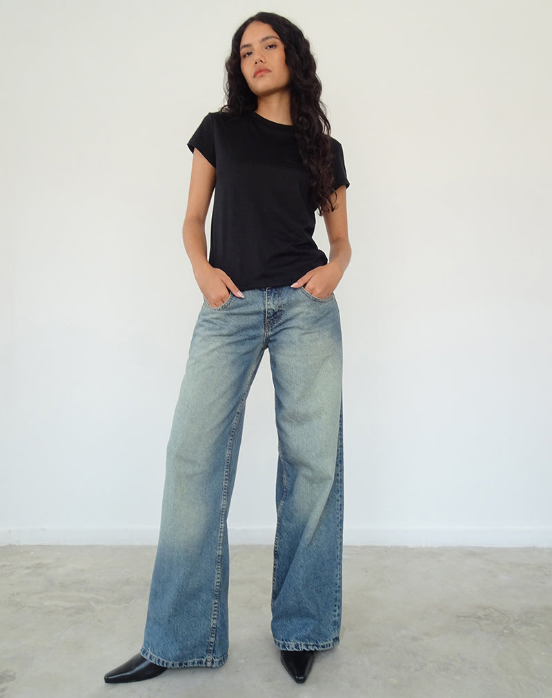 Immagine di Clio Baggy Tee in jersey di tessuto nero