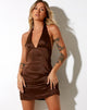Immagine di Coda Bodycon Dress in satin Rich Brown