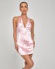 Coda Slip Dress in raso rosa