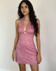 Immagine di Codami Mini abito in pizzo con scollo a mezzaluna Dusty Rose