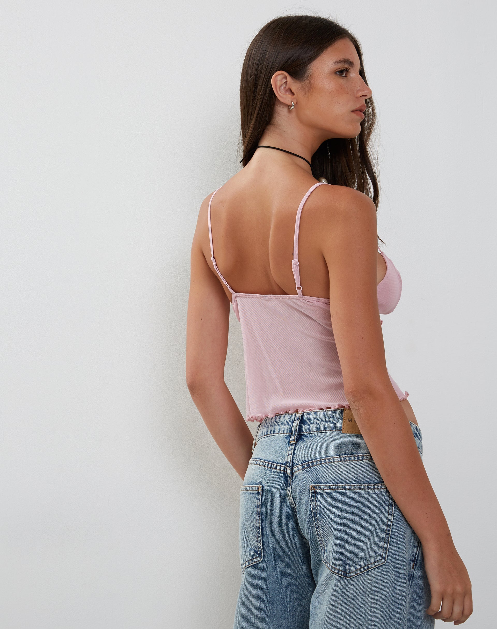 Immagine di Cojira Top a rete con farfalla in rosa baby