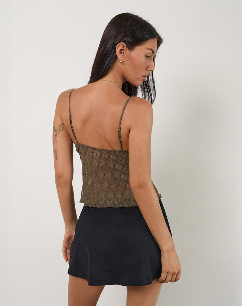 Immagine di Cojira Cami Top in maglia strutturata marrone moka