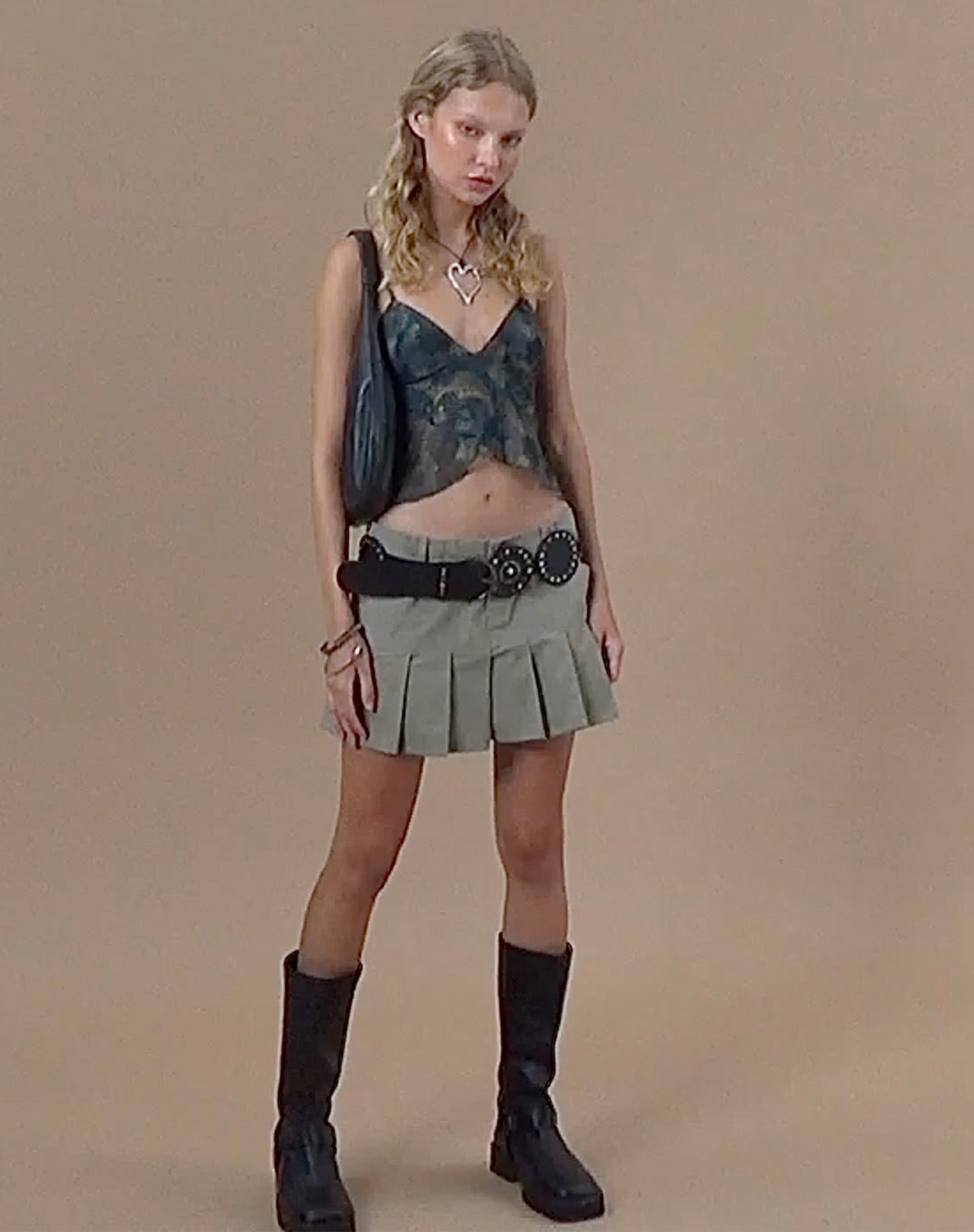 immagine di Keripa Cargo Mini Skirt in Biscotti