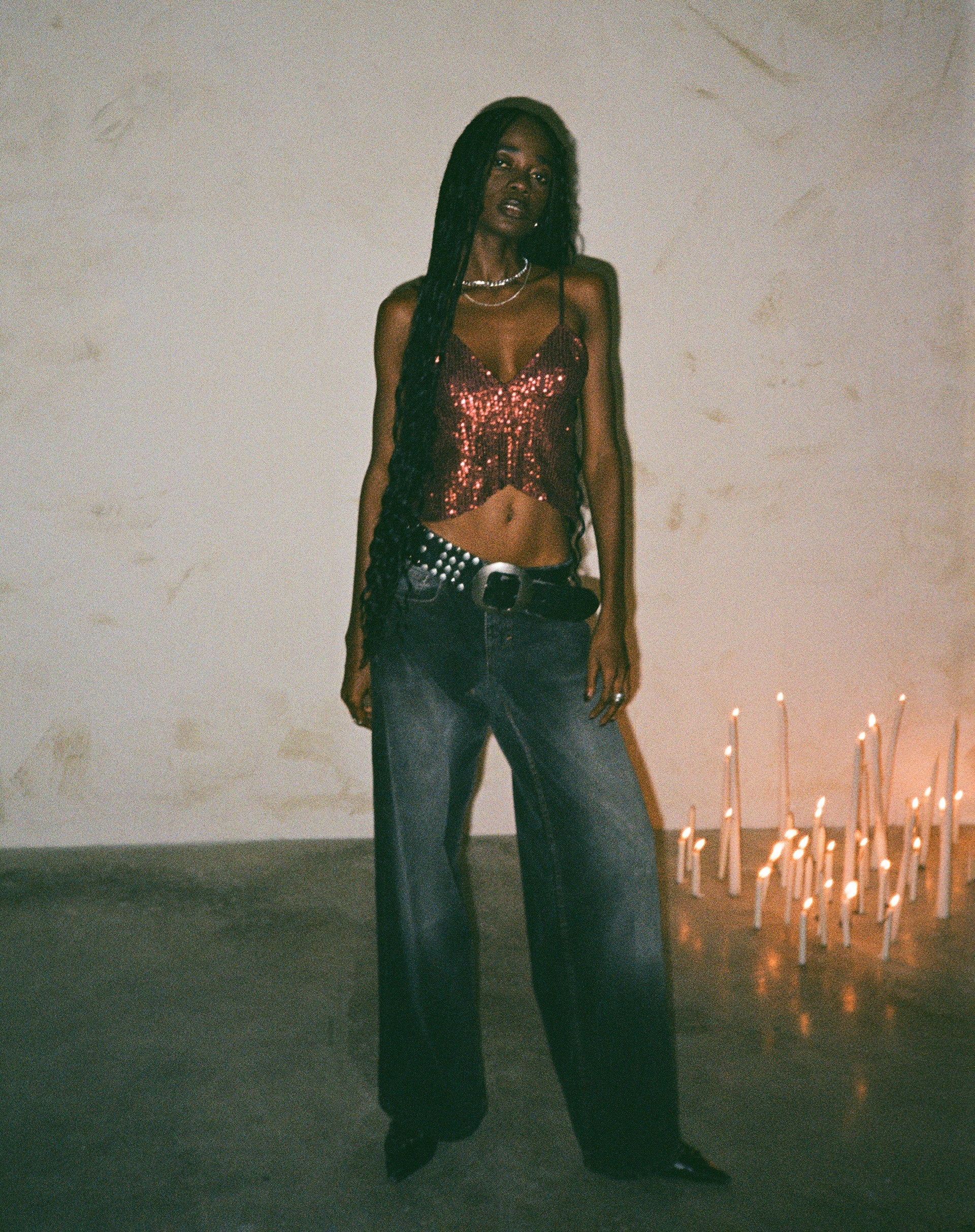 Immagine di Cojira Butterfly Top in paillettes Borgogna