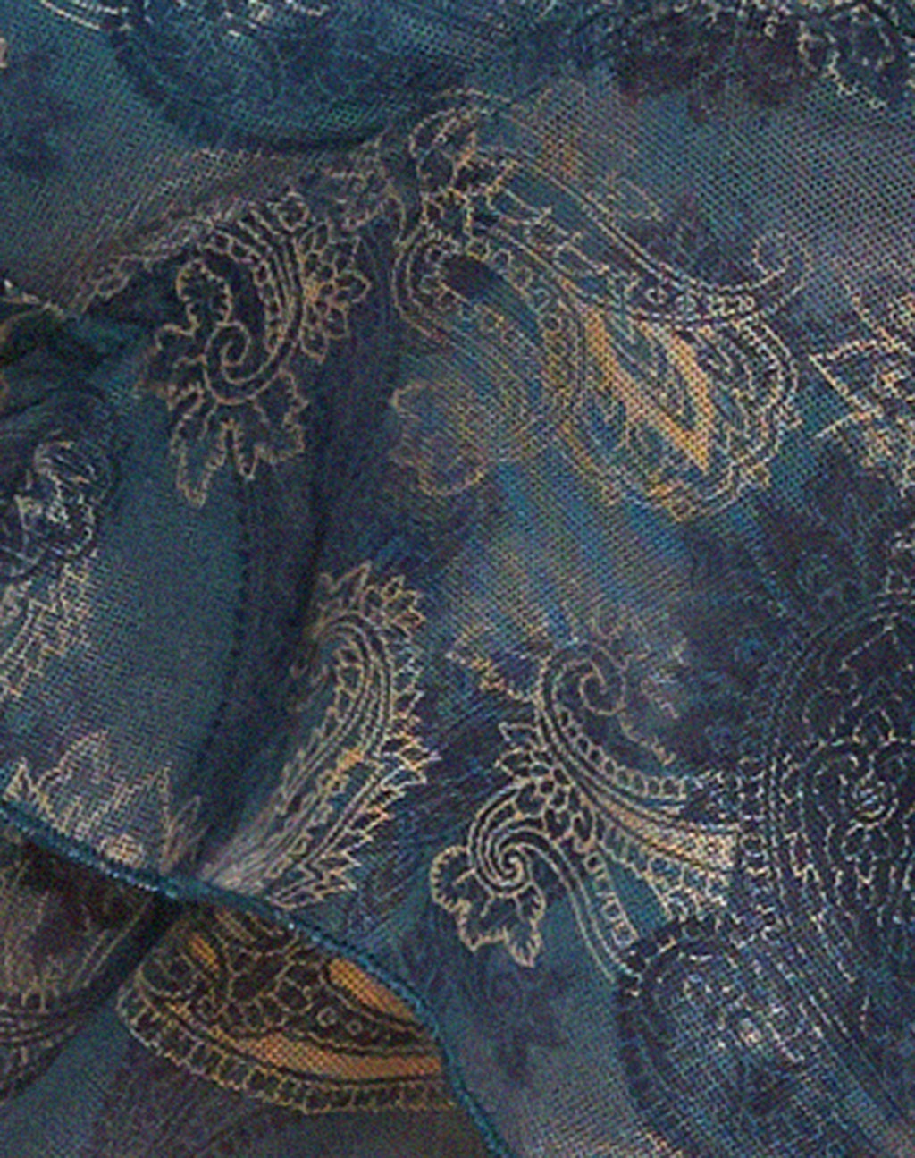 Top a farfalla in rete Cojira con motivo Paisley blu tonale