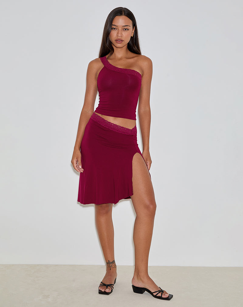 Immagine di Laudine Midi Skirt in Borgogna