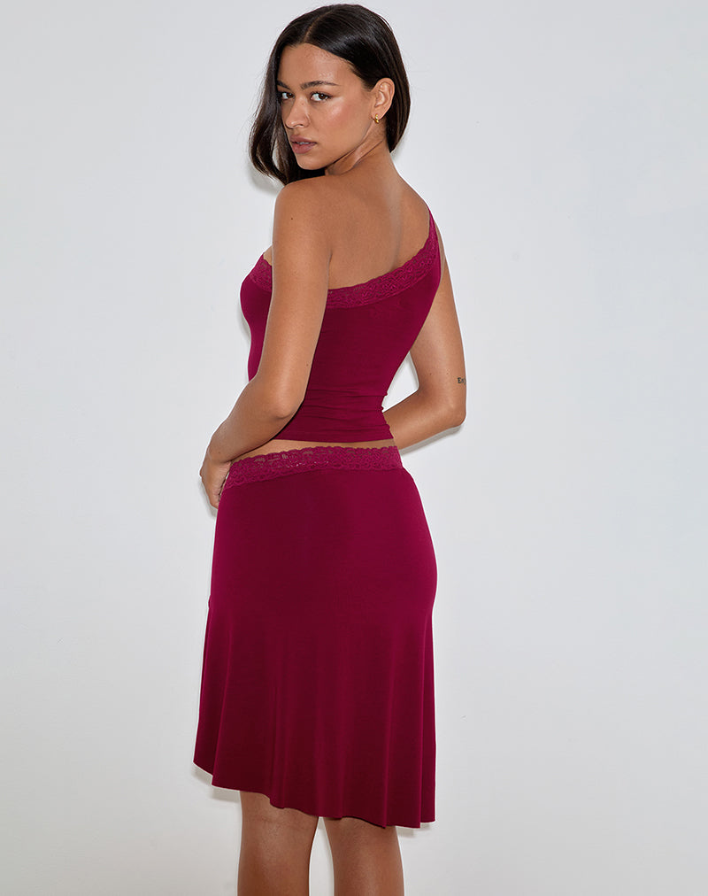 Immagine di Laudine Midi Skirt in Borgogna