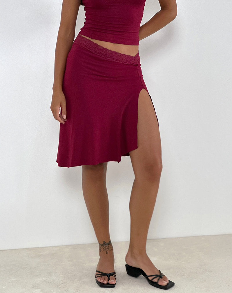 Immagine di Laudine Midi Skirt in Borgogna
