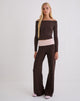 Image of Coreta Foldover Trouser in Bitter Chocolate and Light Lilac