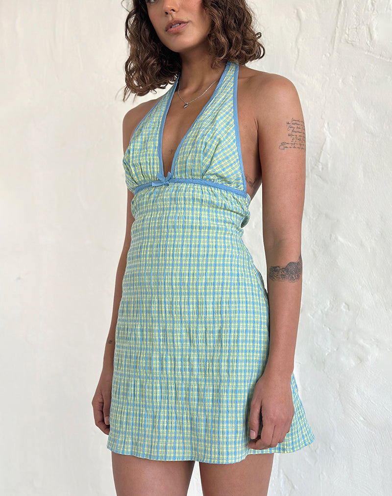 Immagine di Corla Mini Dress in Check Green