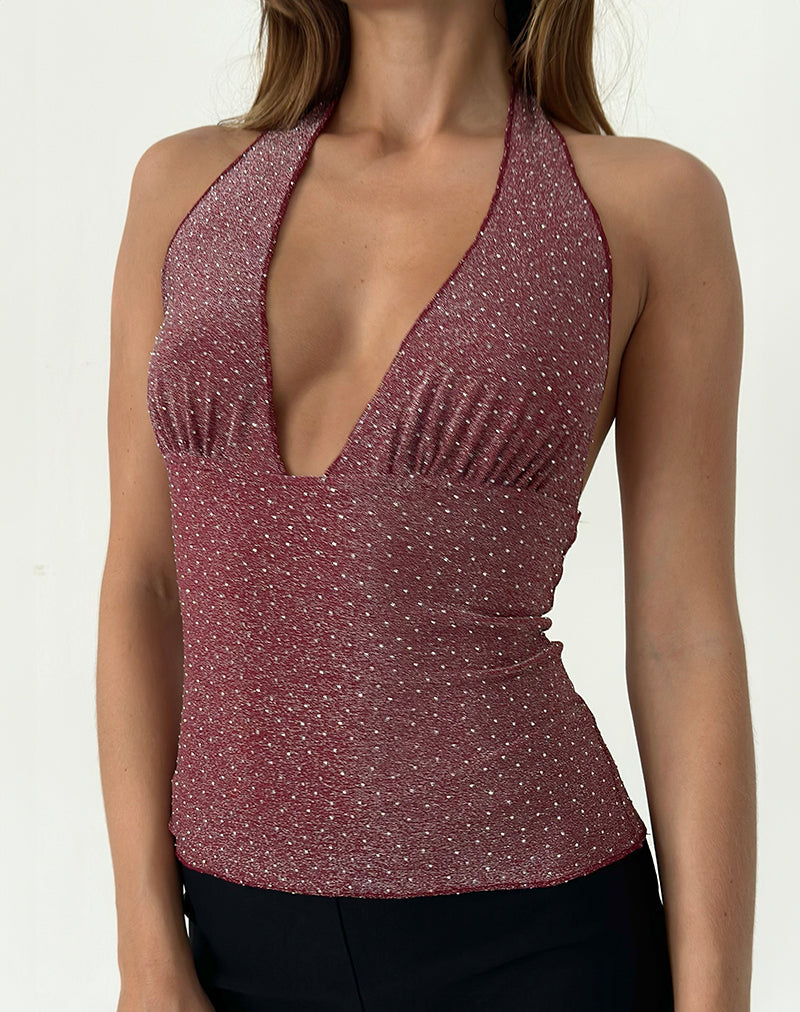 Immagine di Cosimo Halter Top in lurex puntinato rosa