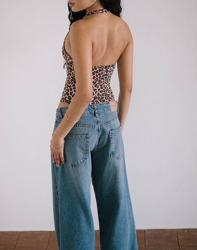 Immagine di Cosimo Top con collo alto in Rar Leopard Sandstorm