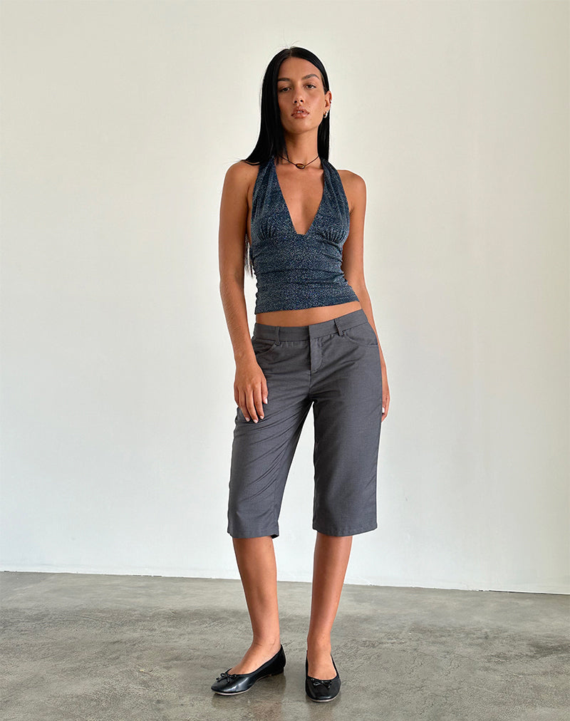 Top Cosimo con collo alto in Midnight Shimmer