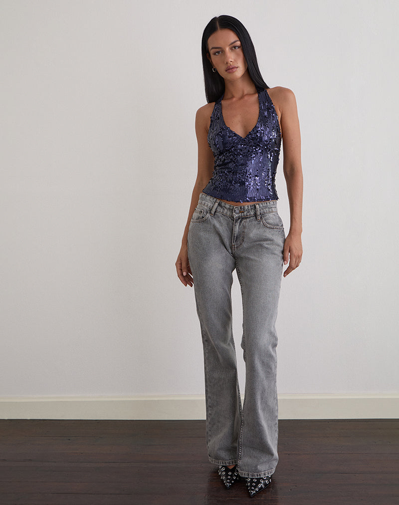 Immagine di Cosio Halter Top in Mix Sequin Navy