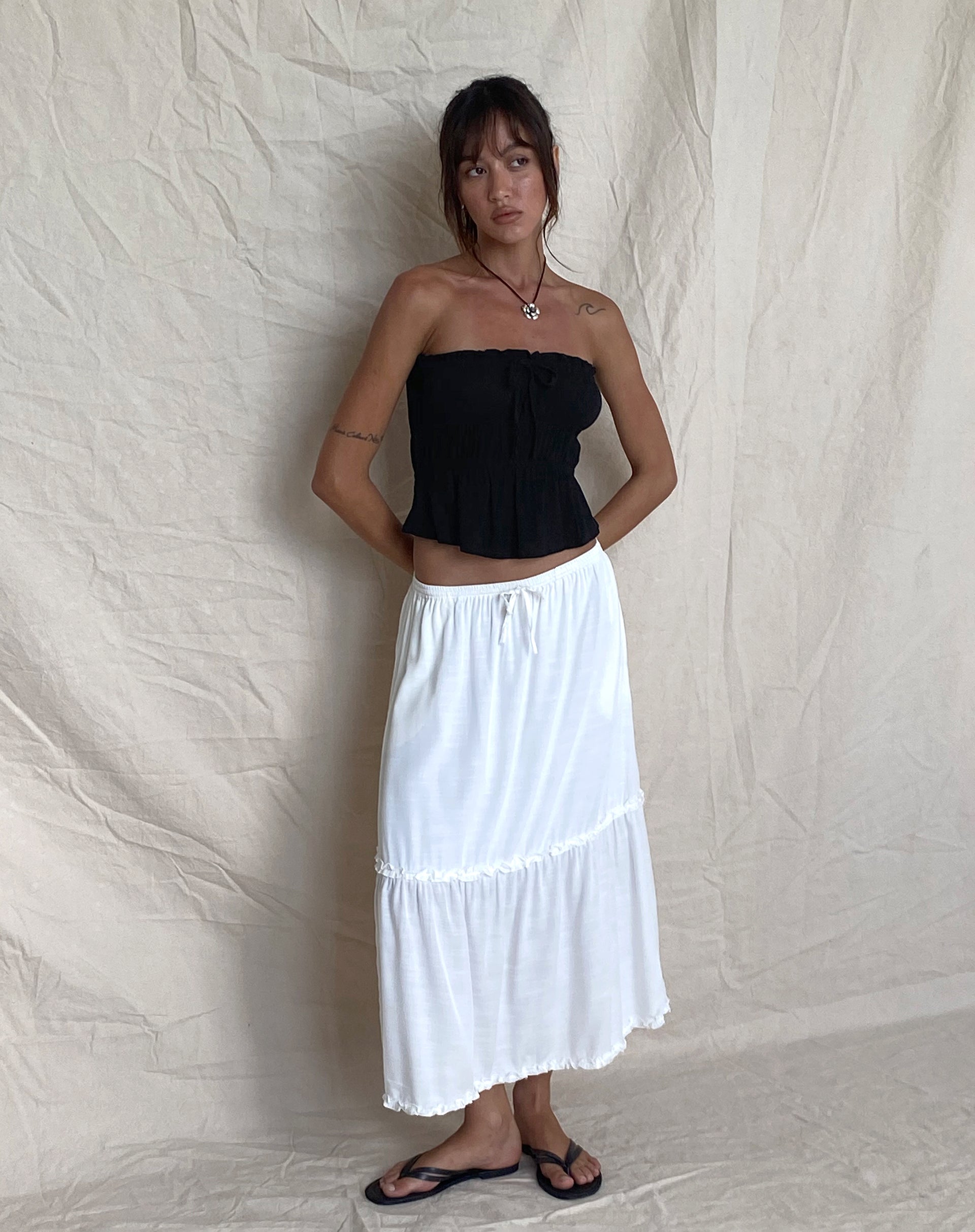immagine di Cove Bandeau Top in Crinkle Black