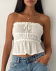 immagine di Cove Bandeau Top in bianco sporco e stropicciato