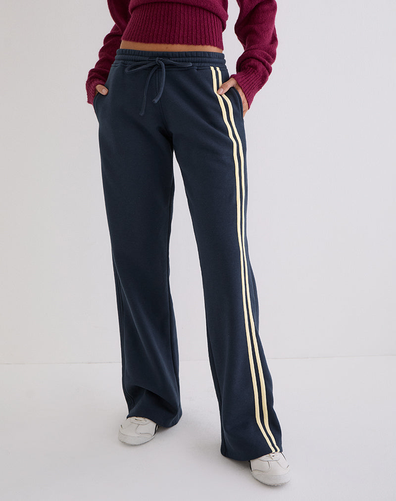Covero Jogger in Navy with Buttermilk Binding