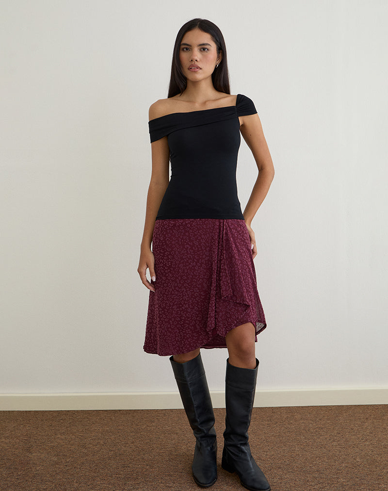 Top monospalla Cuthbe in nero