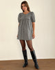 Immagine di Cybera Mini Dress in Gingham tonale nero e grigio