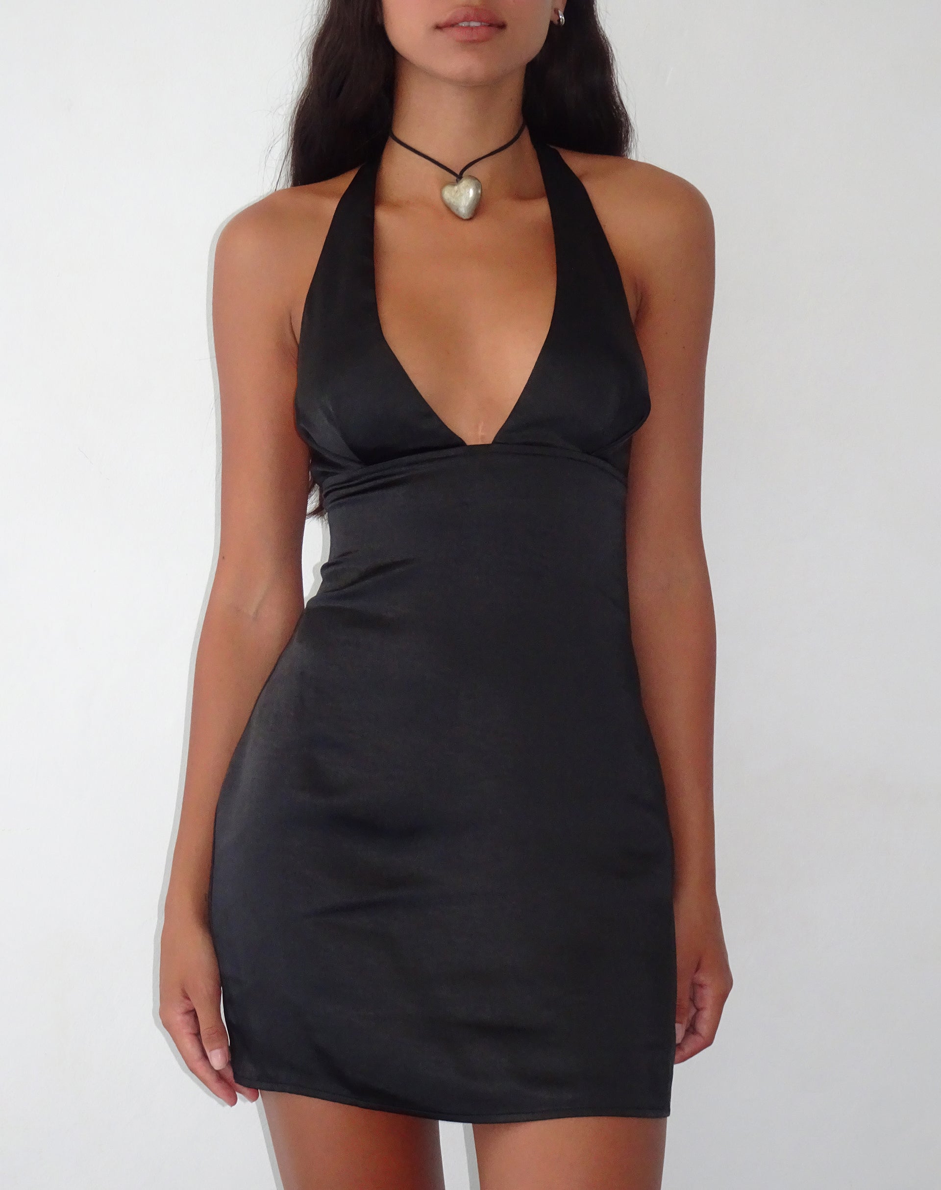 Immagine di Coda Slip Dress in raso nero