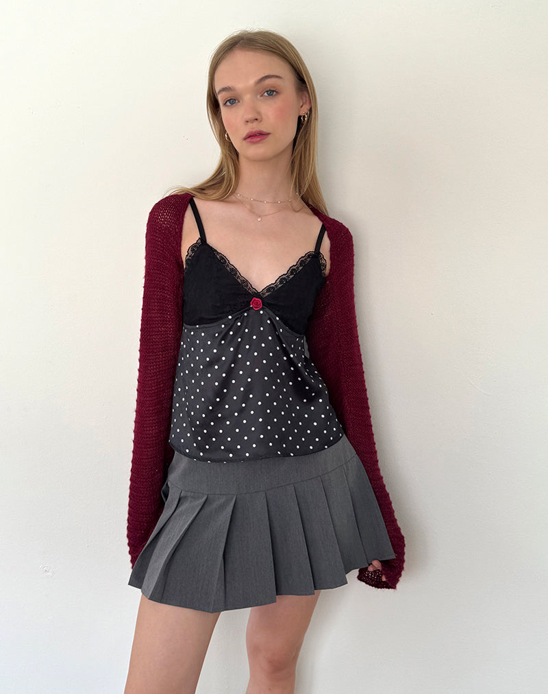 Immagine di Dalinda Cami Top in raso nero a pois