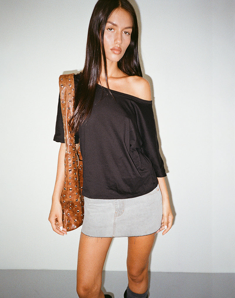 Immagine di Daman Off-The-Shoulder Basic Top in nero